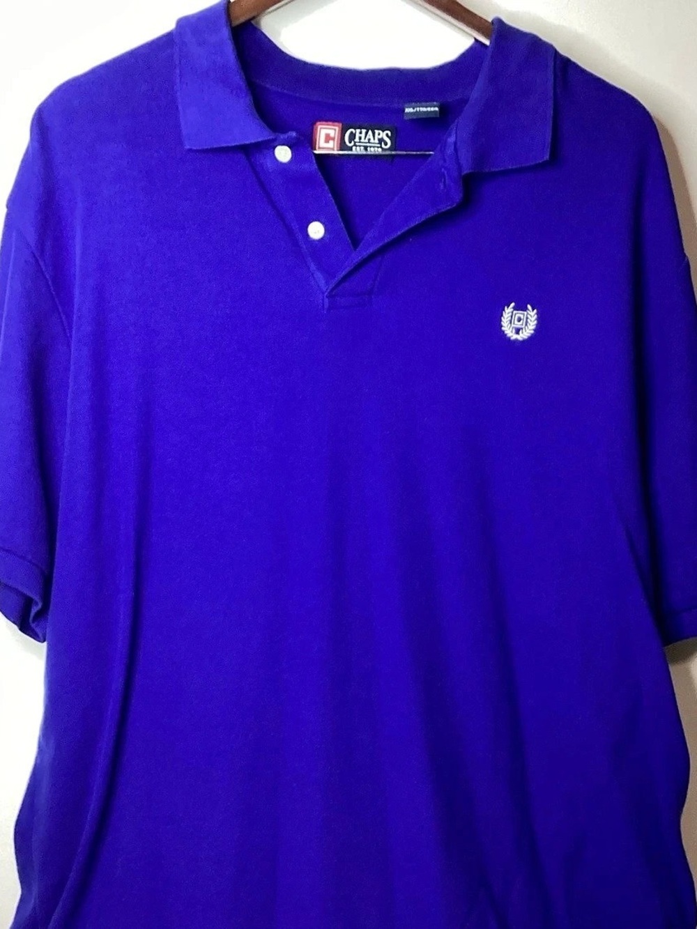 Chaps Short-Sleeve Pique Polo Shirt blue Polo Shirt Like New